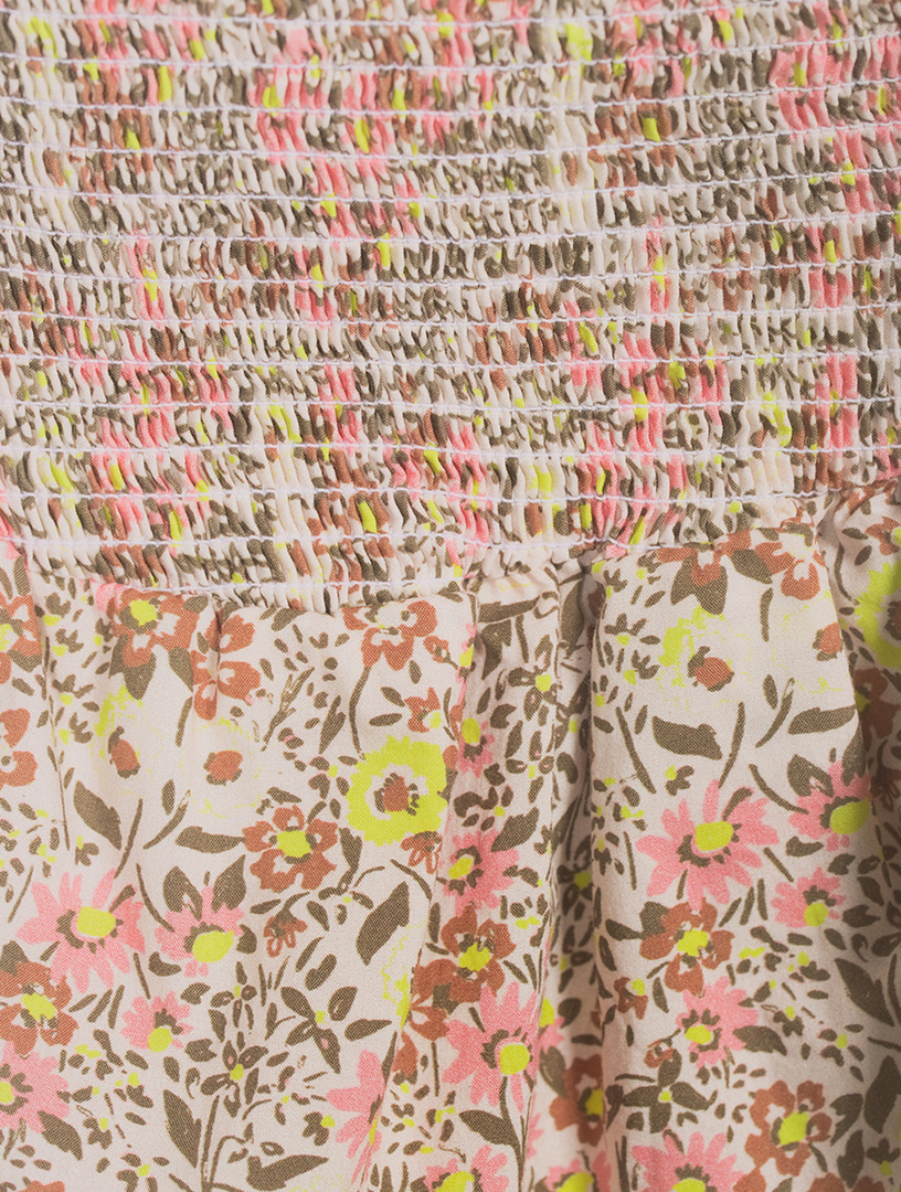 Nili Smocked Mini Skirt Floral Print