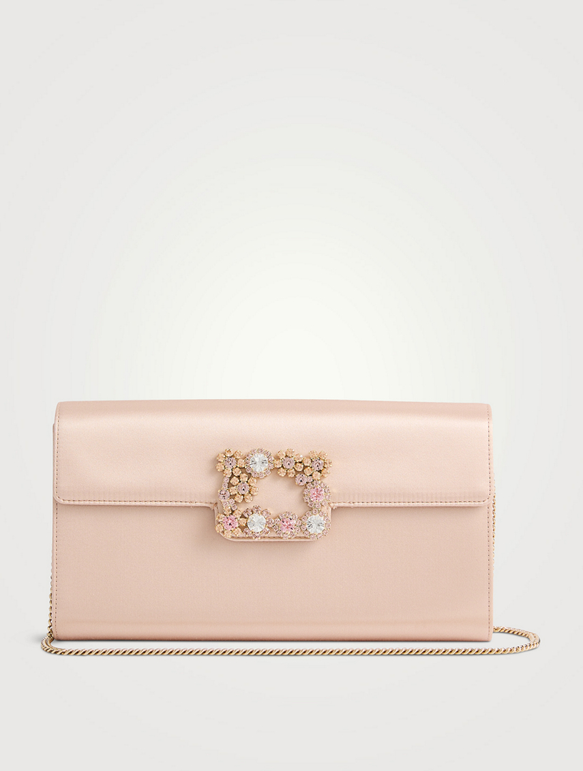 Roger Vivier Flower Strass Buckle Clutch Bag