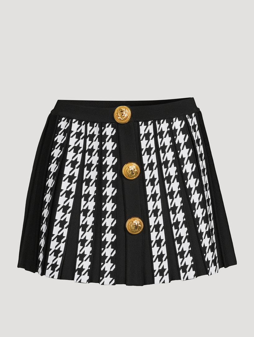 Houndstooth pleated mini skirt sale