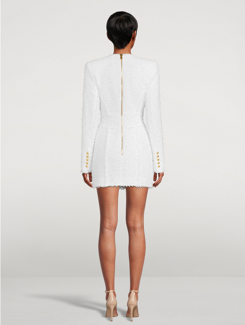 Balmain white tweed store dress