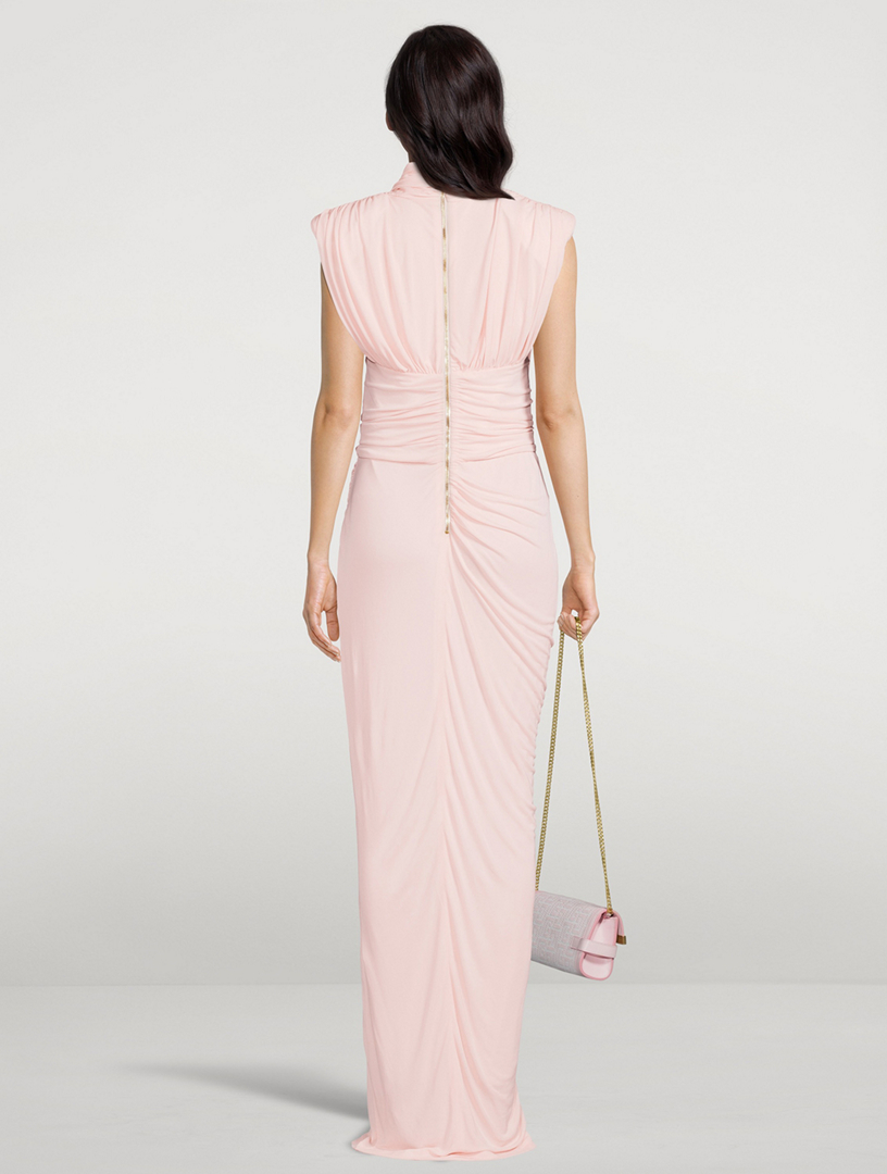 BALMAIN Robe longue drapée en jersey Holt Renfrew