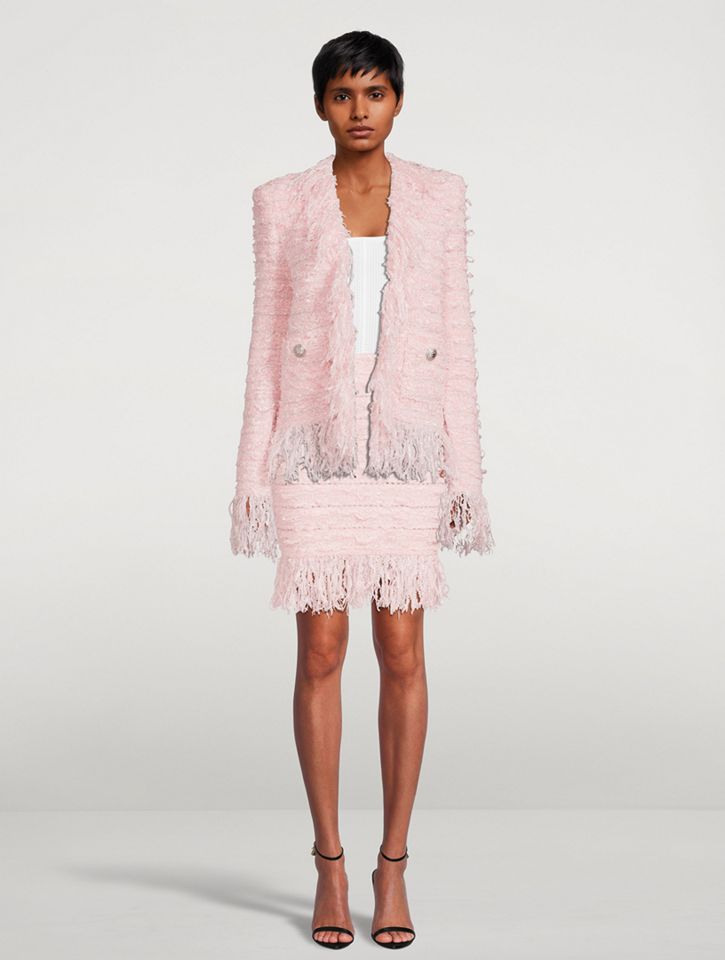 BALMAIN Tweed Fringe Jacket | Holt Renfrew
