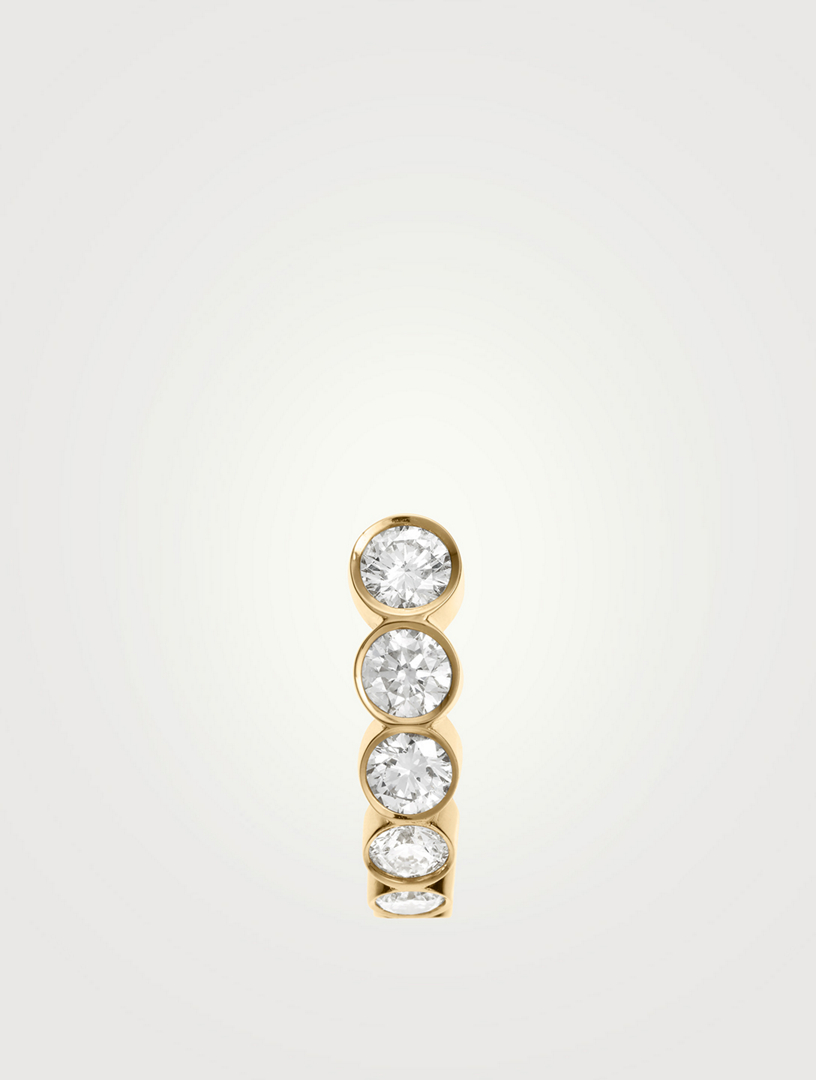 Petite Boucle Ensemble 18K Gold Diamond Hoop Earring