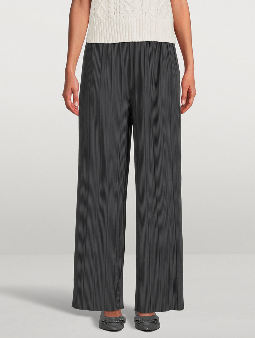 Uma Plissé Wide-Leg Pants
