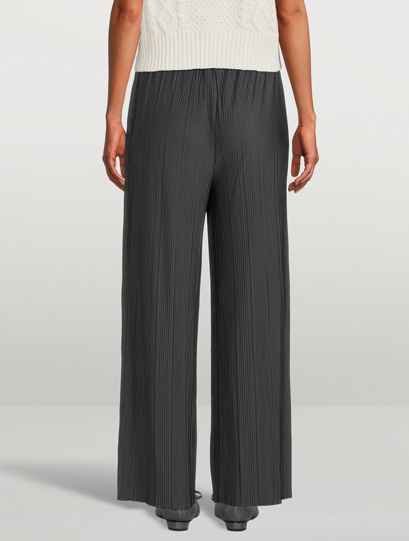 Uma Plissé Wide-Leg Pants