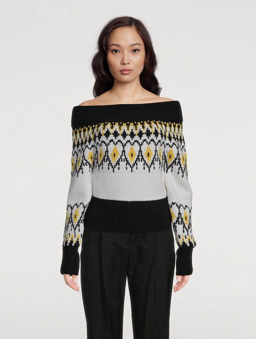 Off the shoulder on sale fair isle sweater