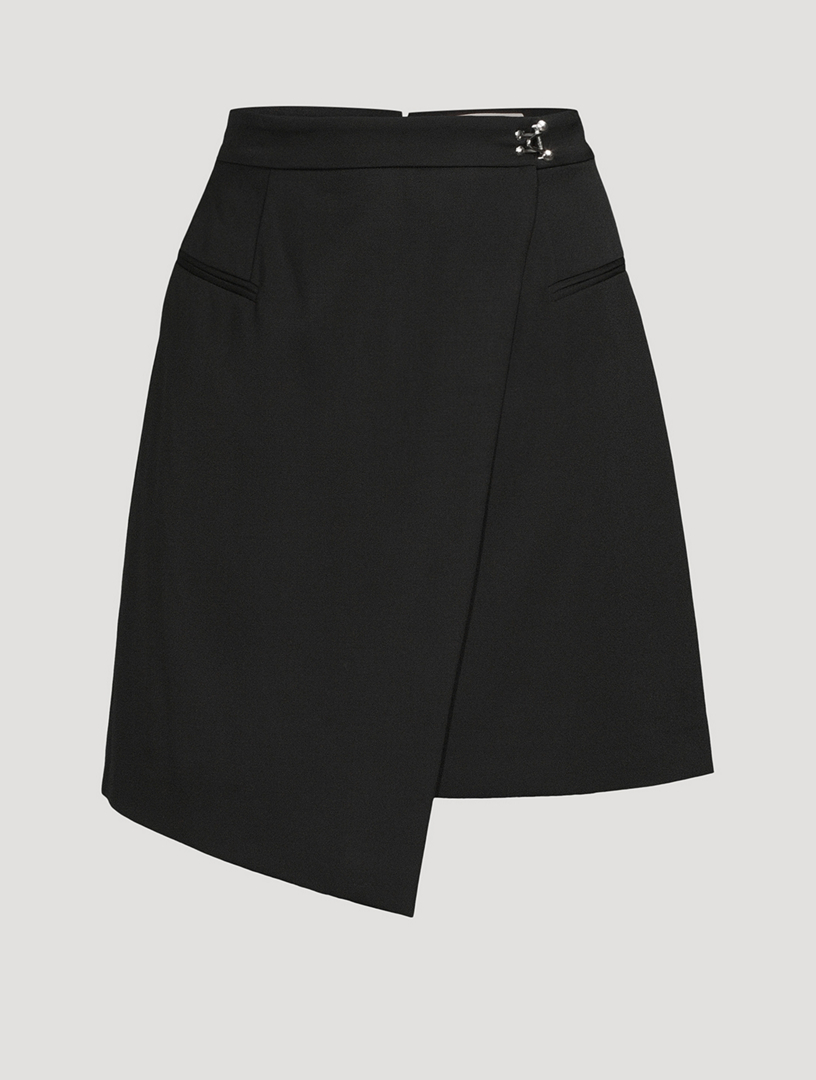 ALEXANDER MCQUEEN Barathea Drop Hem Wool Mini Skirt | Holt Renfrew