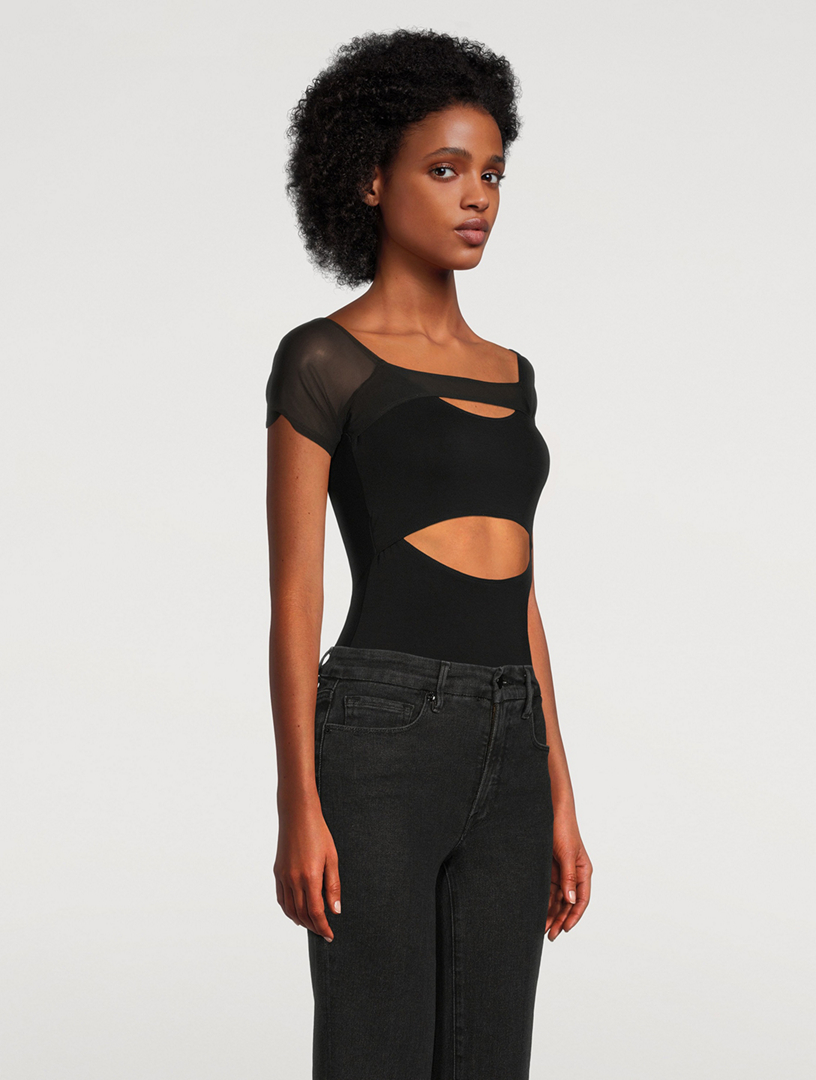 Off-The-Shoulder Cut-Out Bodysuit