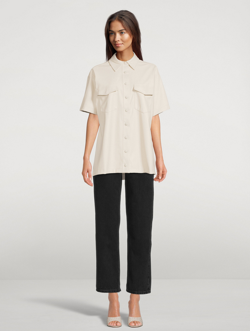 Faux Leather Resort Shirt