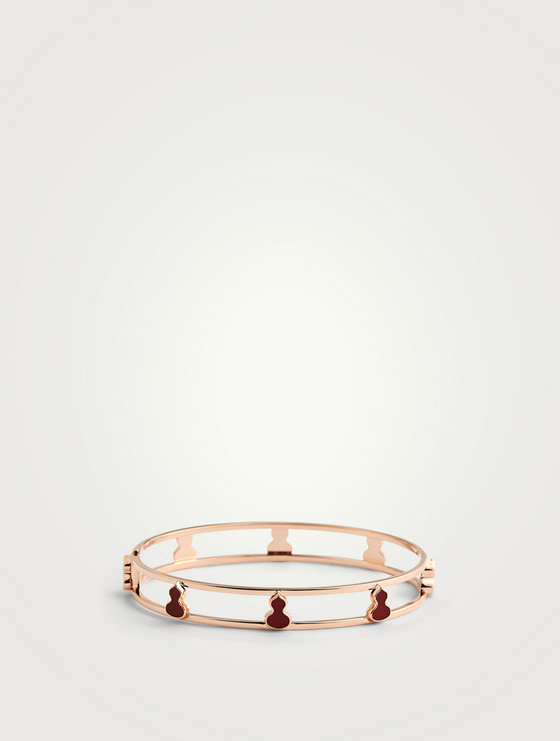 Wulu 18K Rose Gold Bangle With Red Agate