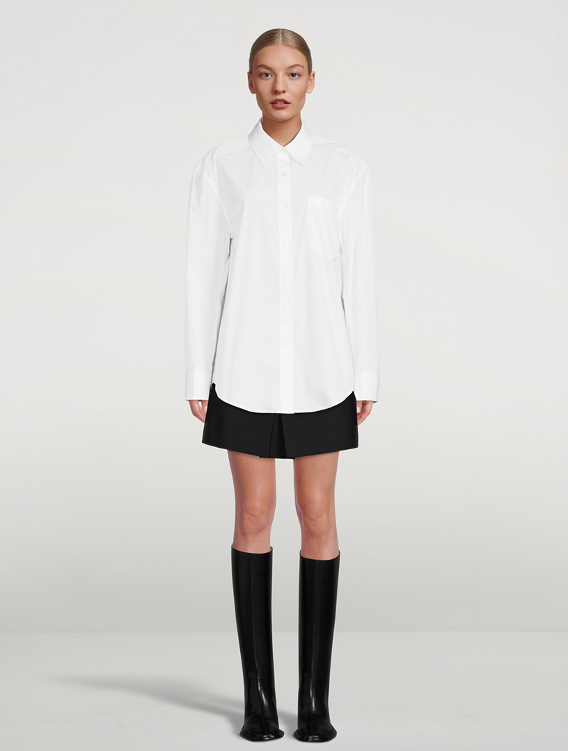 Padded Shoulder Poplin Shirt
