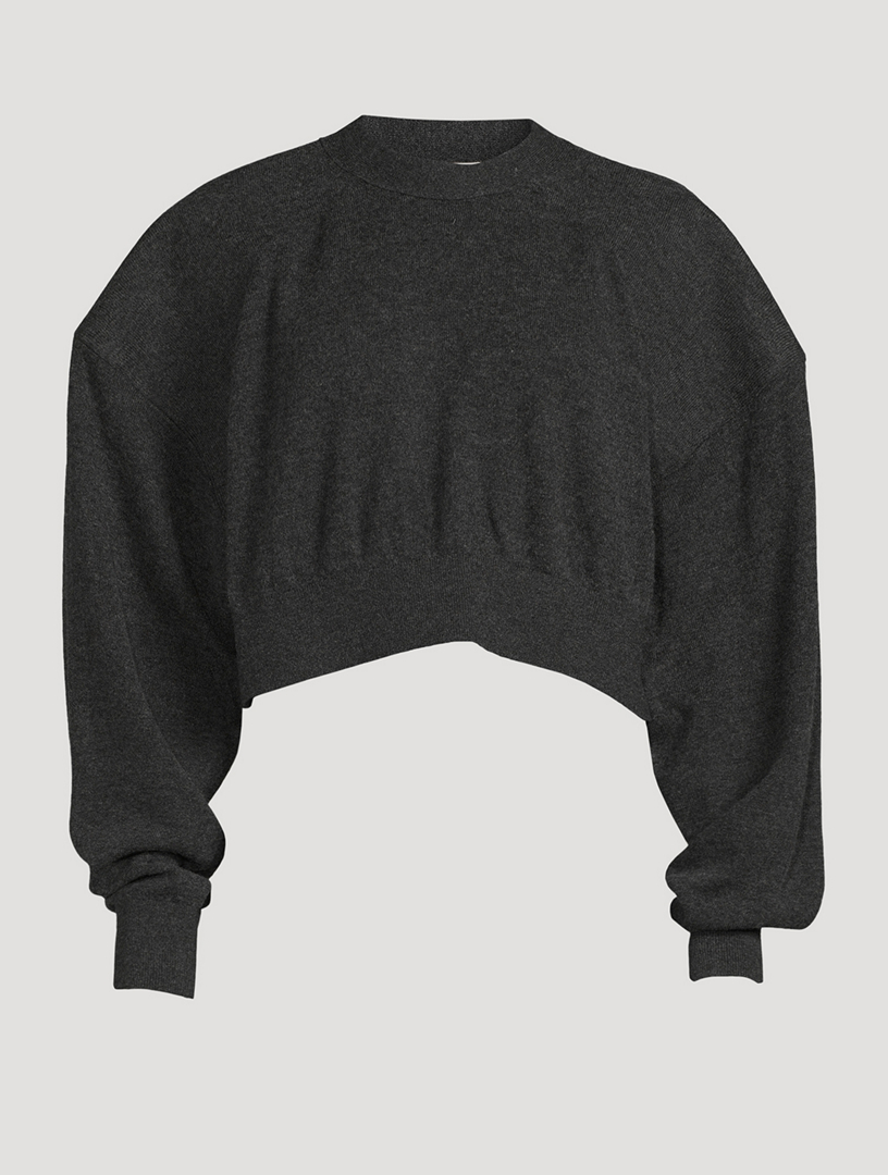 black oversized cropped sweater