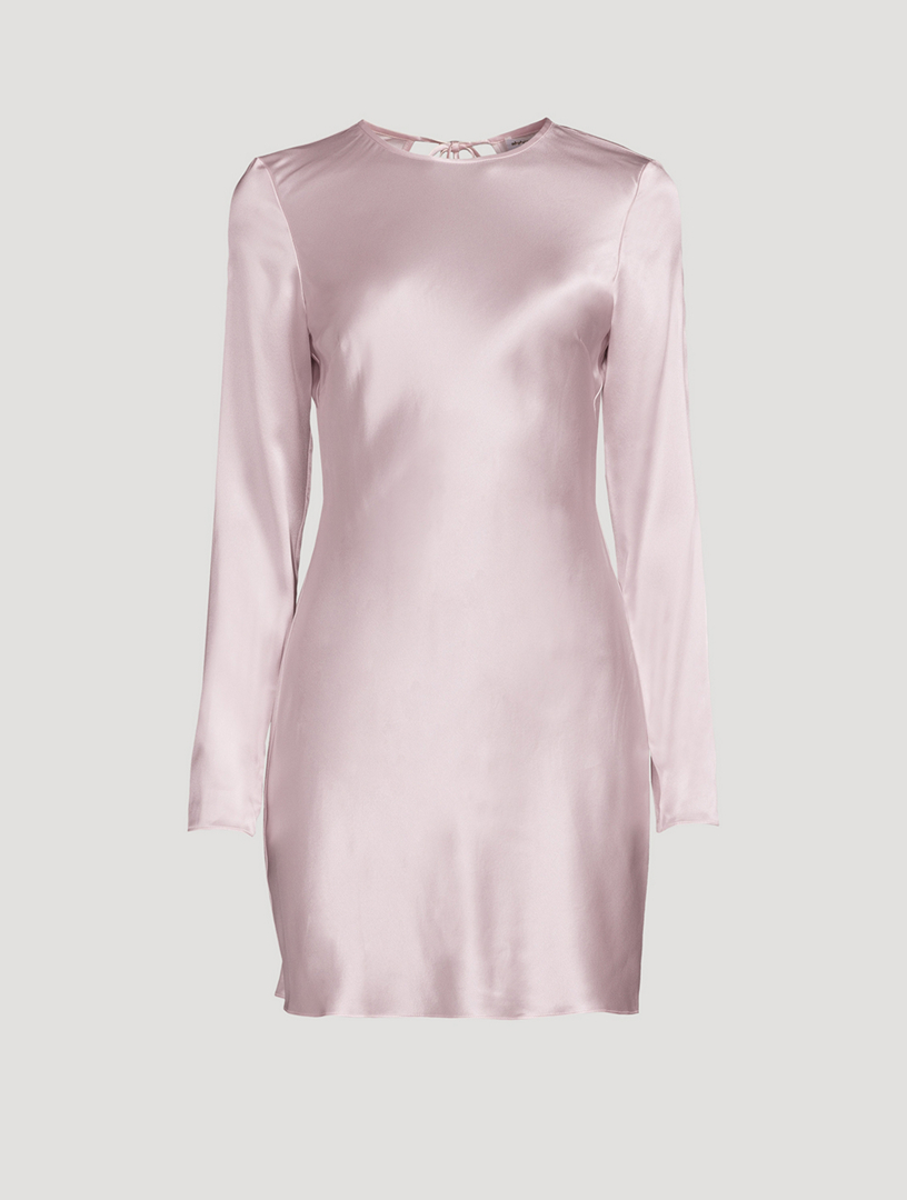 alexander wang silk keyhole back dress Alexander Wang Draped T-shirt Slip Dress Hybrid In Petal Blue