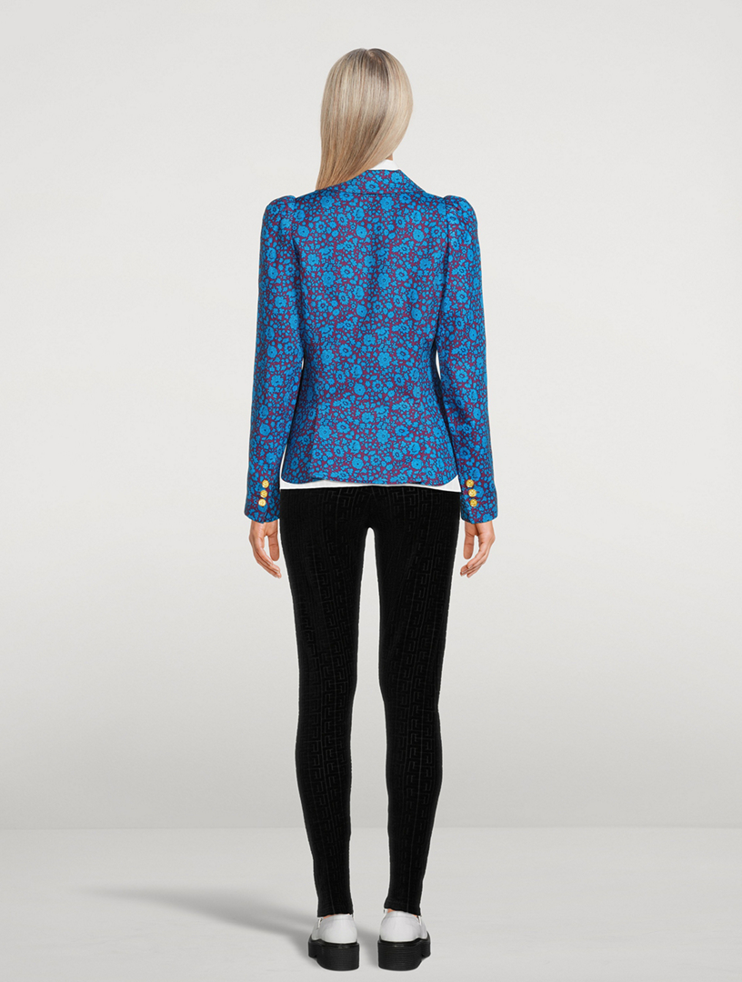 Pouf-Sleeve Blazer Liberty Floral Print