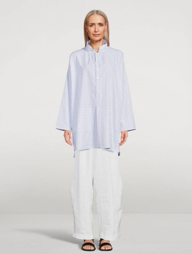 A-Line Tunic Shirt Check Print