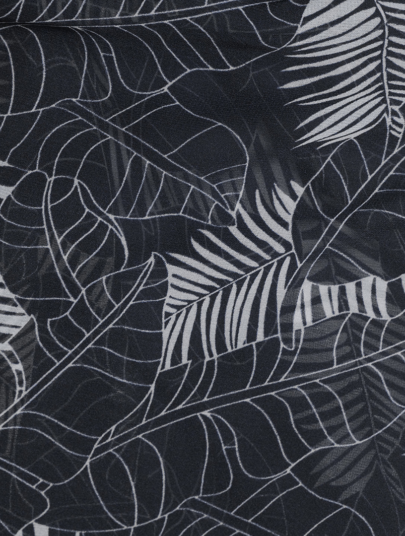 ESKANDAR Silk Scarf In Tropical Leaf Print | Holt Renfrew