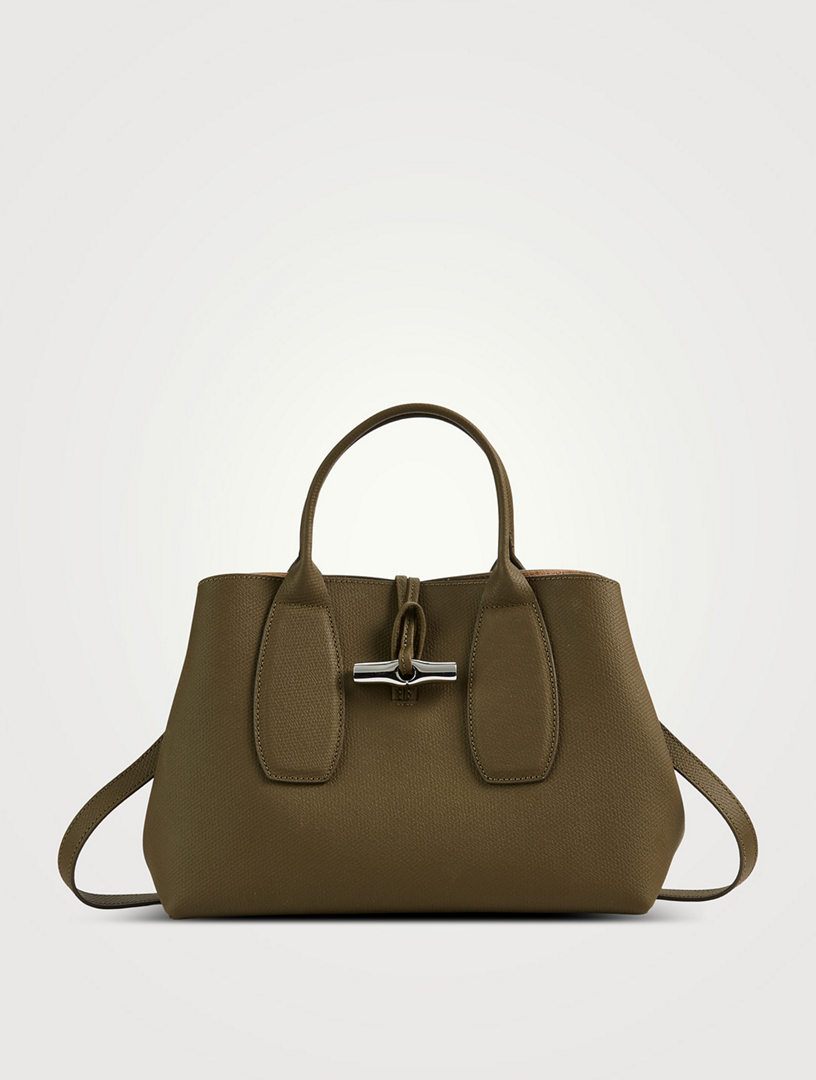 Longchamp Roseau Medium Top Handle Bag In Brown