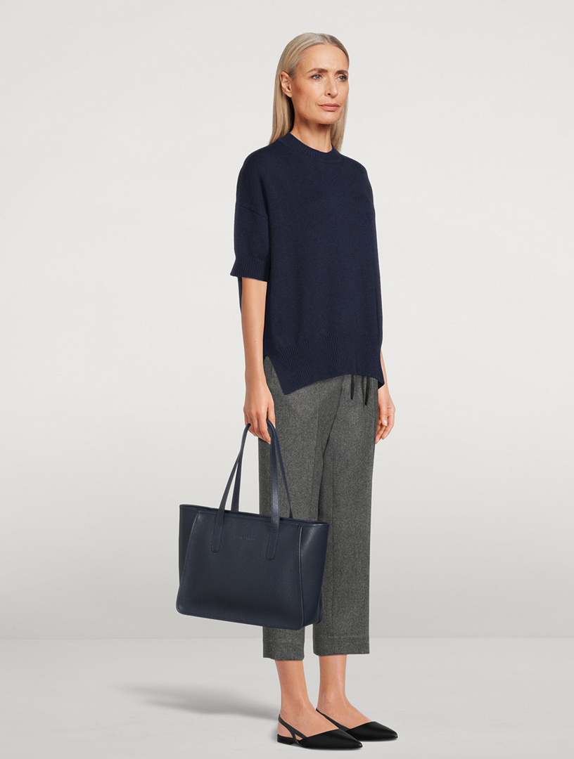 Longchamp leather tote online bag