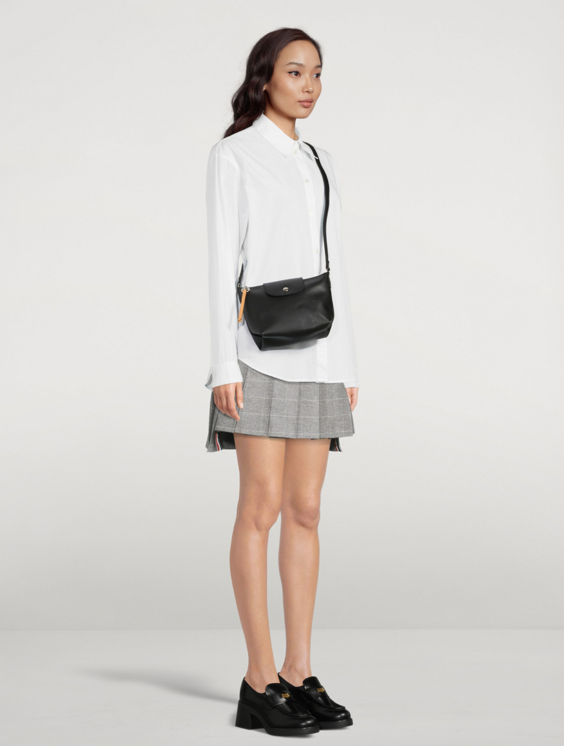 Longchamp Small Leather-Trimmed Le Pliage City Cross-Body Bag