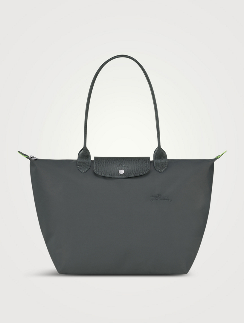 Longchamp Le Pliage Green Recycled Canvas Large Shoulder Tote in Graphite at Nordstrom