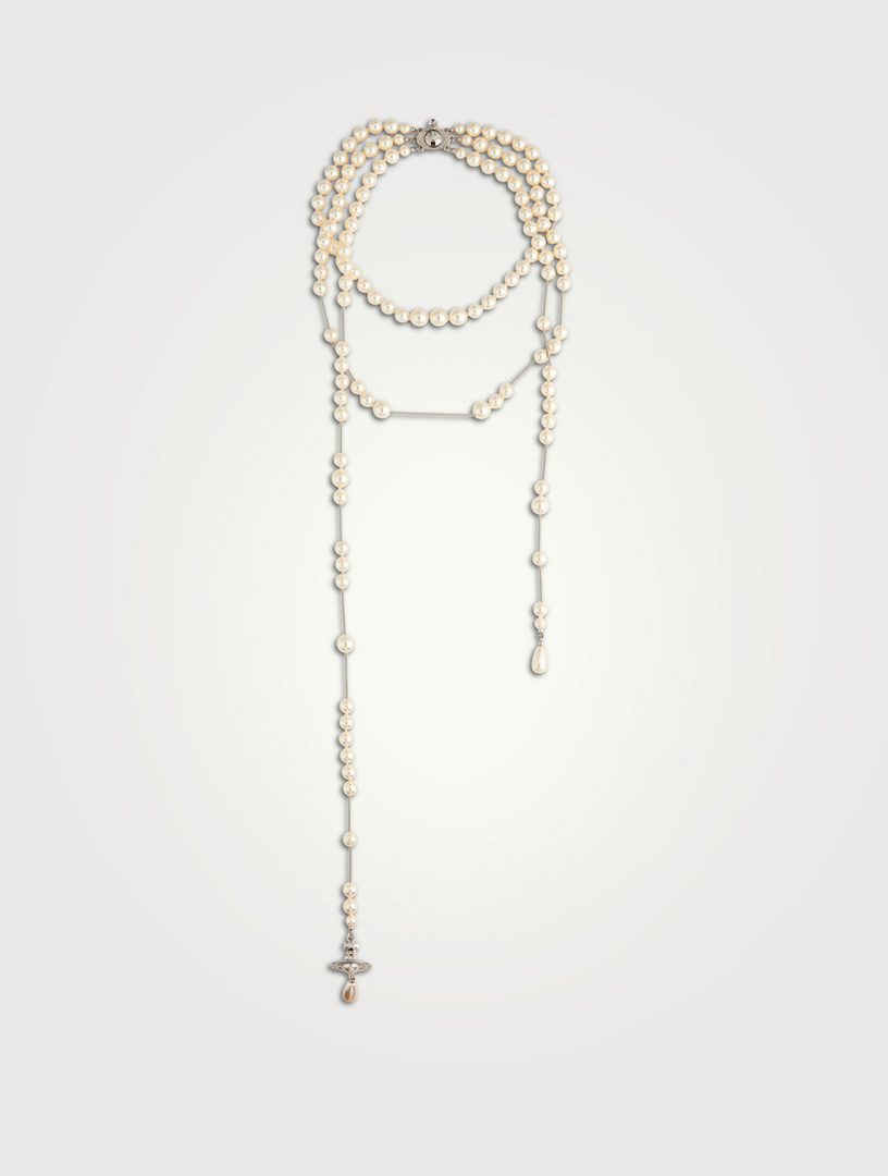 Vivienne westwood broken 2025 pearl necklace