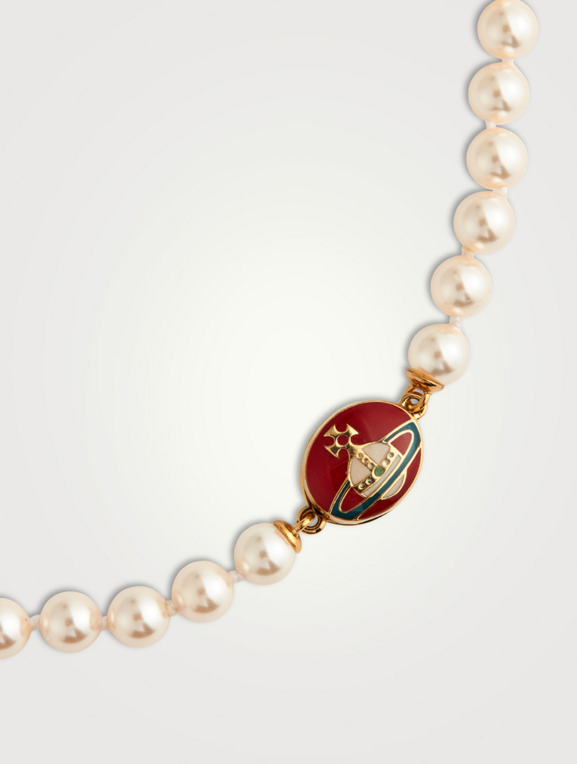 VIVIENNE WESTWOOD Loelia Enamel And Faux Pearl Necklace