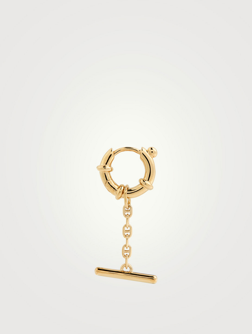 Spring Bar Huggie Hoop Earring