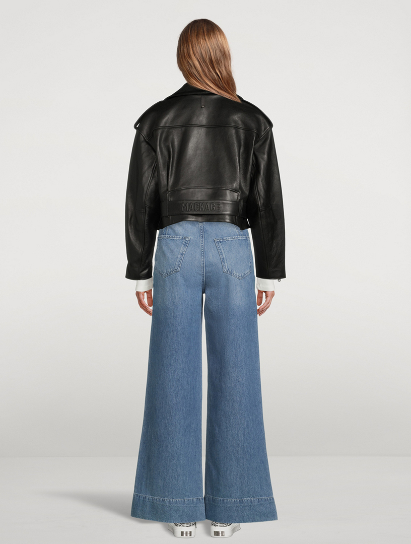 Xenia Cropped Leather Jacket