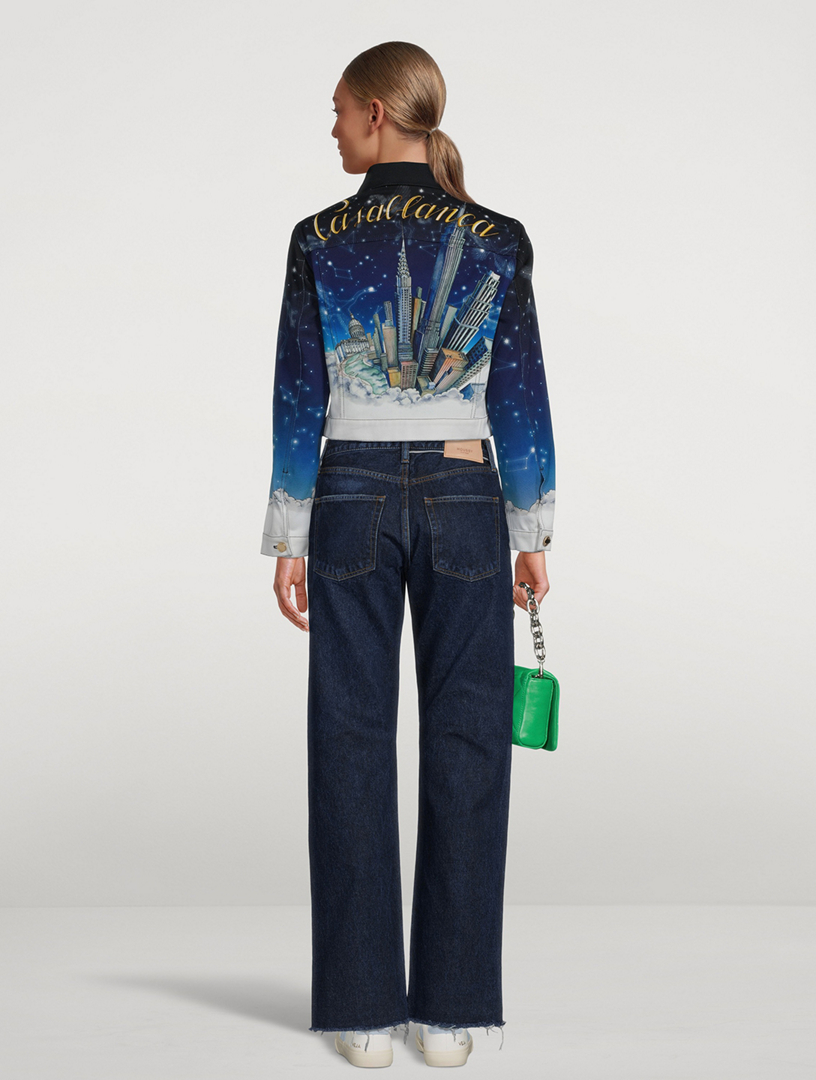 Denim Jacket Vol Au Nuit Print