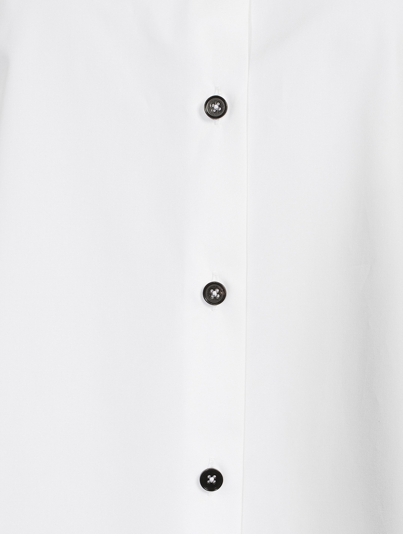 Cotton Poplin Shirt With Neck Tie