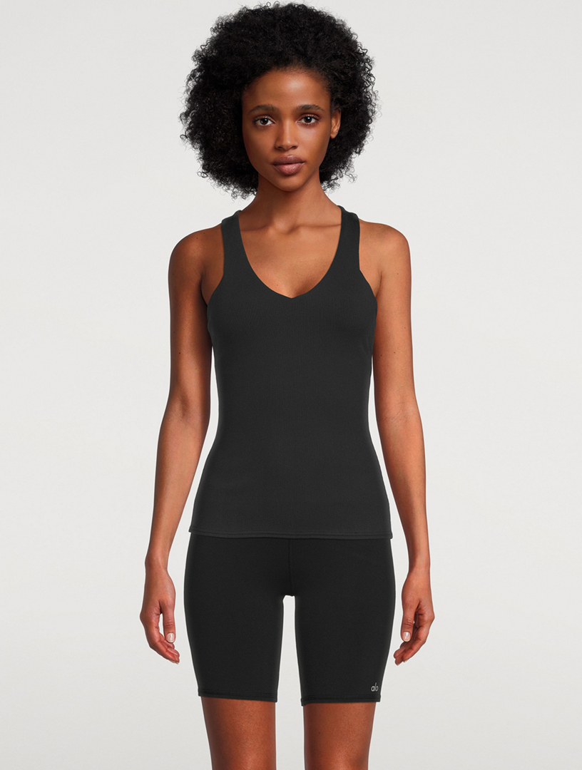 ALO Yoga, Tops, Alo Yoga Seamless Ribbed Favorite Bra Tank Color Black  Size Small