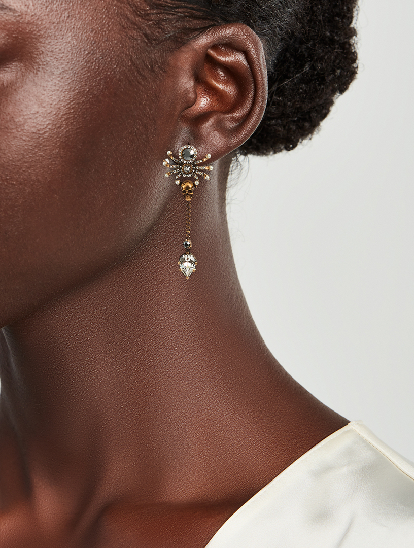 ALEXANDER MCQUEEN Spider Drop Earrings With Crystals Holt Renfrew