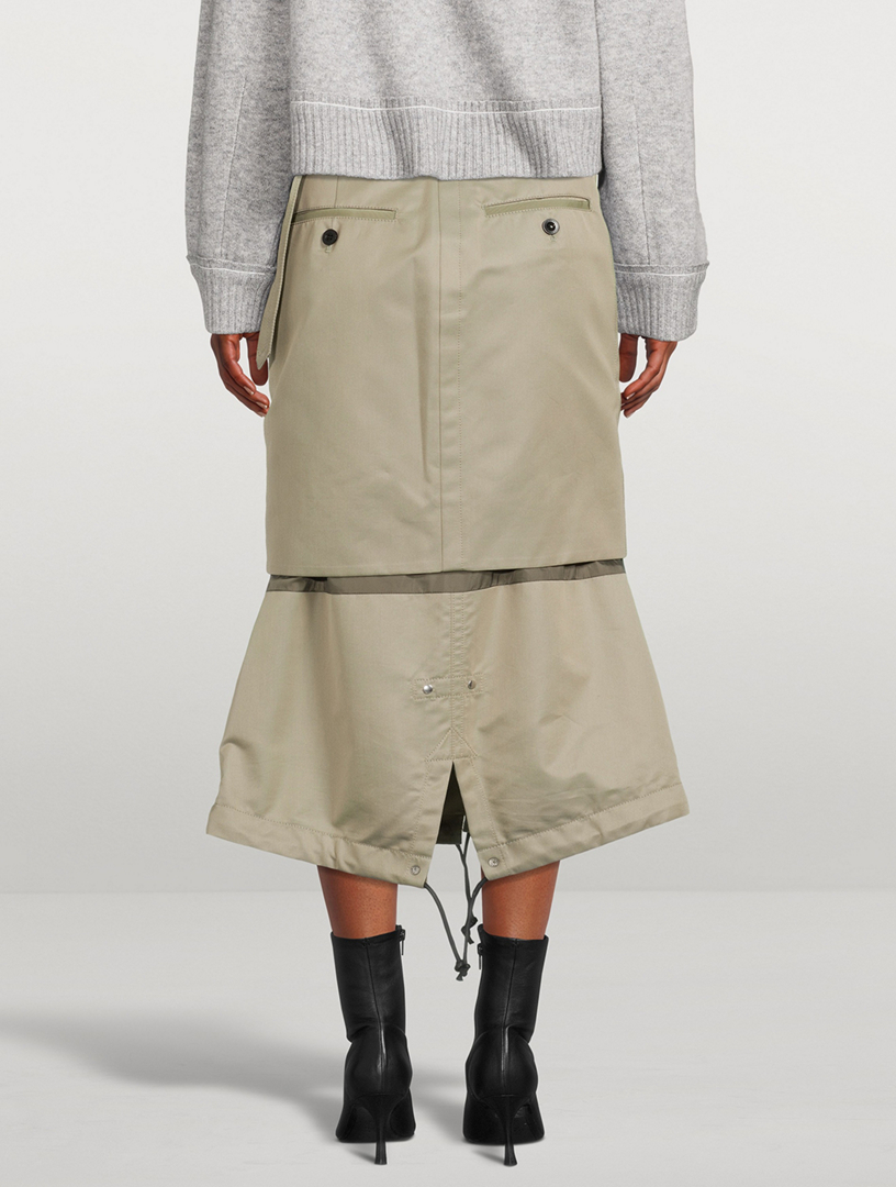 SACAI Cotton Gabardine Mix Skirt | Holt Renfrew
