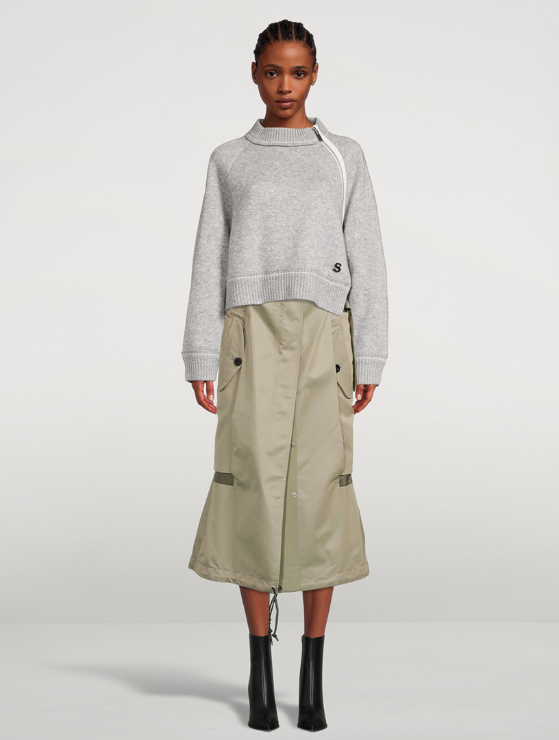 Cotton Gabardine Mix Skirt