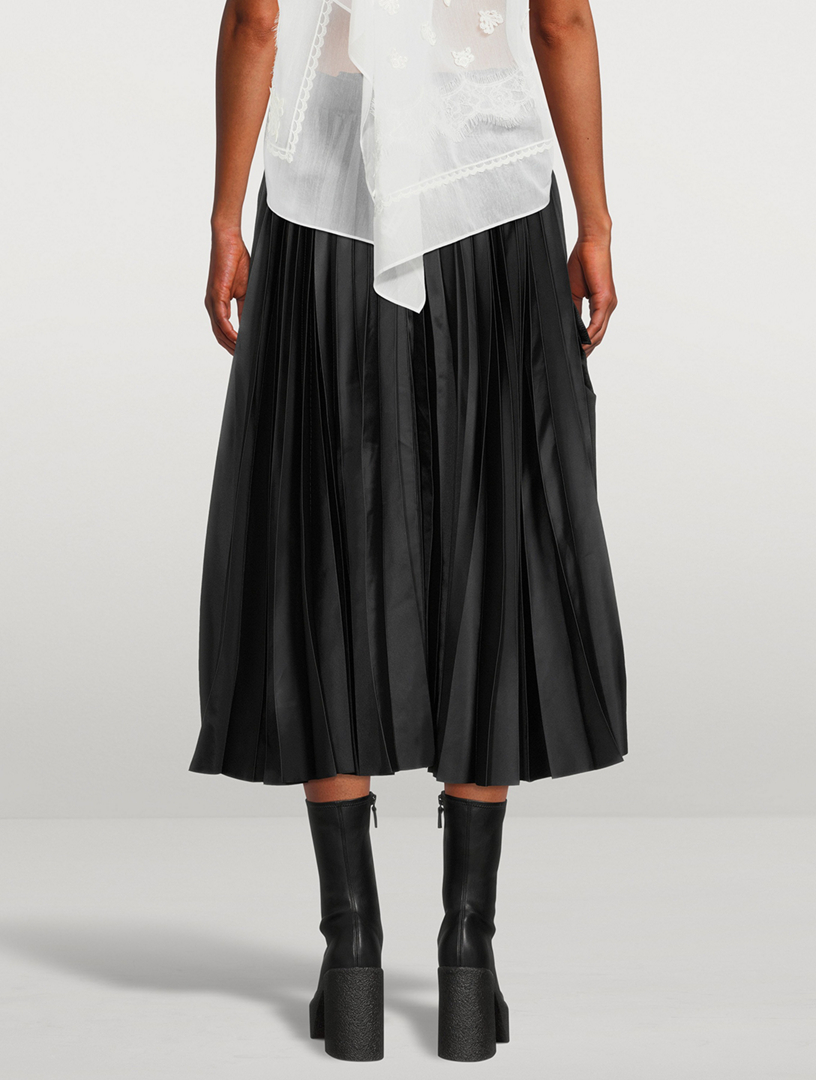 Nylon Twill Mix Cargo Skirt