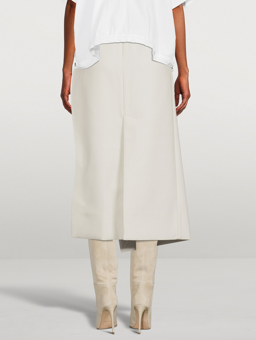 SACAI Wool Melton Midi Skirt Holt Renfrew