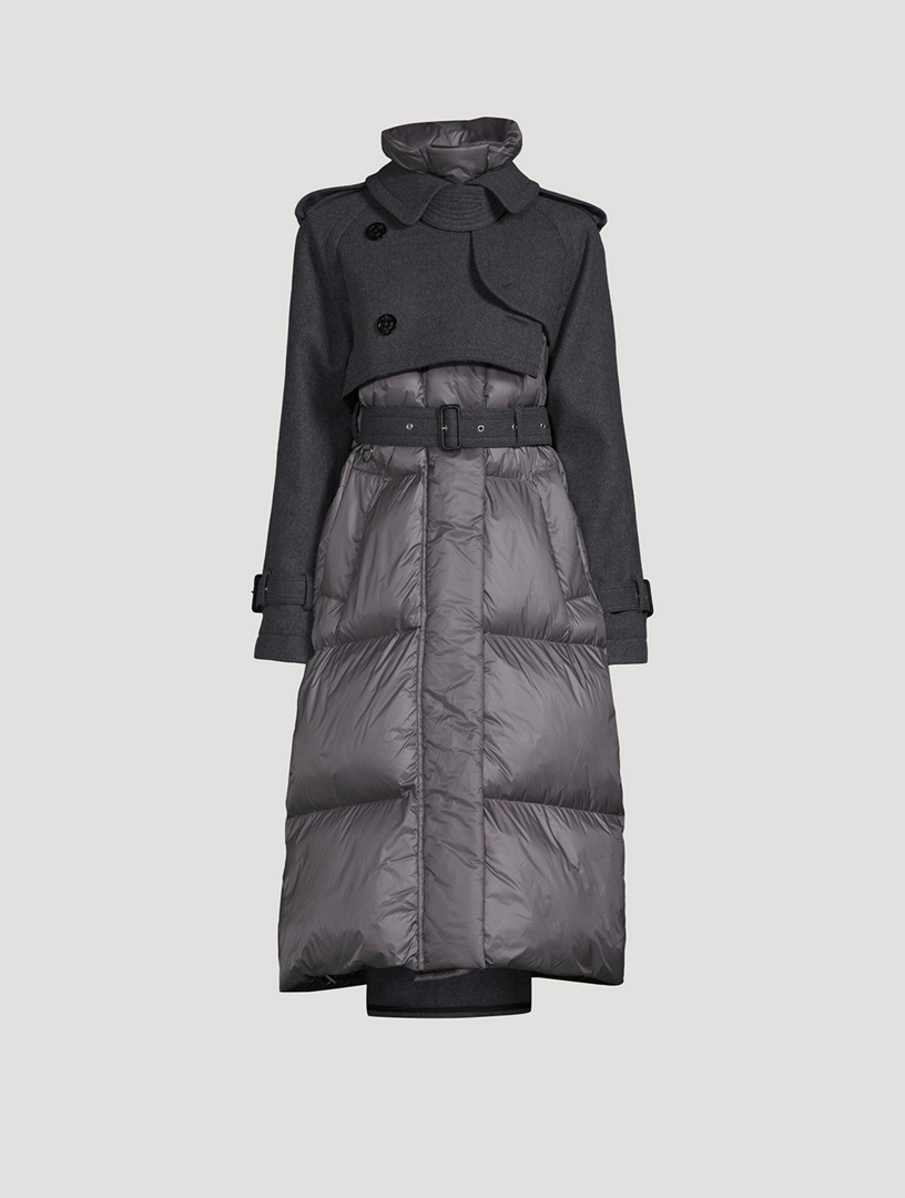 SACAI Wool Melton x Padded Coat | Holt Renfrew