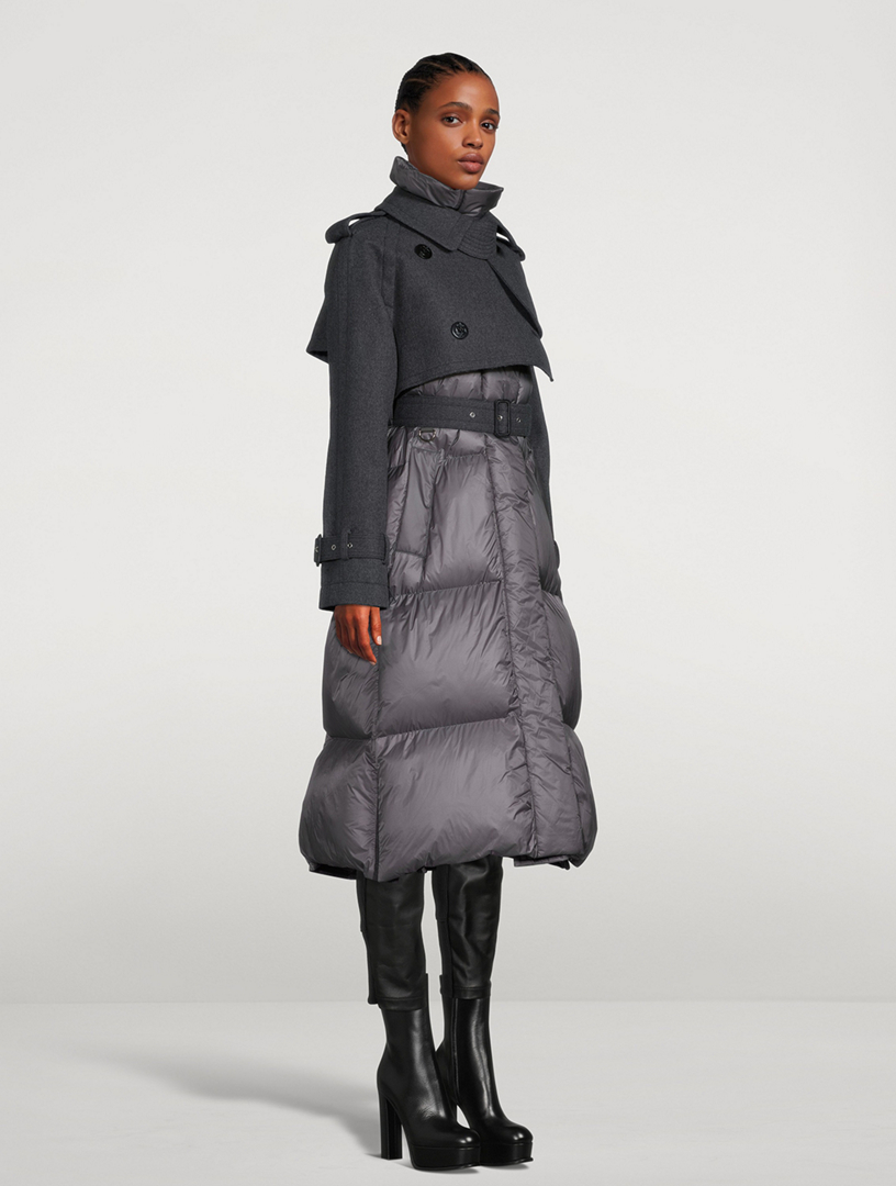 SACAI Wool Melton x Padded Coat | Holt Renfrew