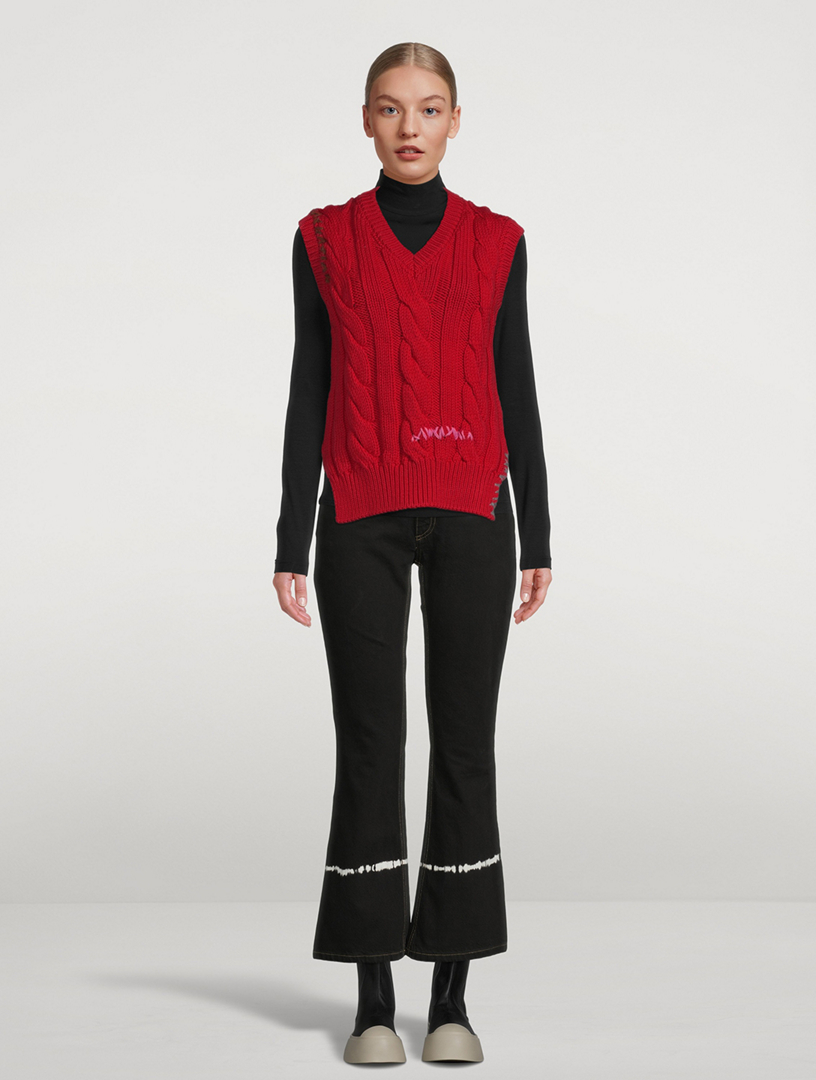 Raw-Edge Sweater Vest