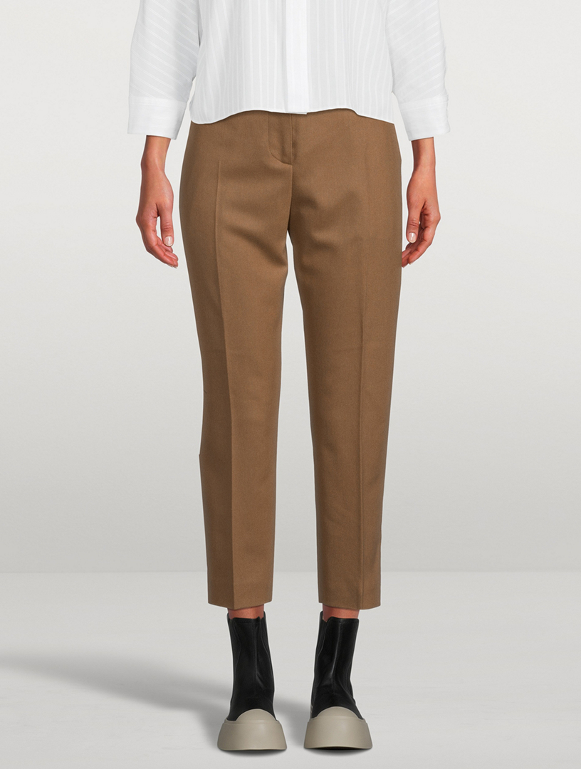 Cropped Wool Flannel Trousers