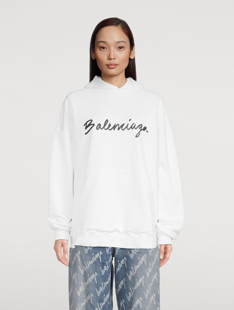 BALENCIAGA Brush Logo Oversized Hoodie | Holt Renfrew