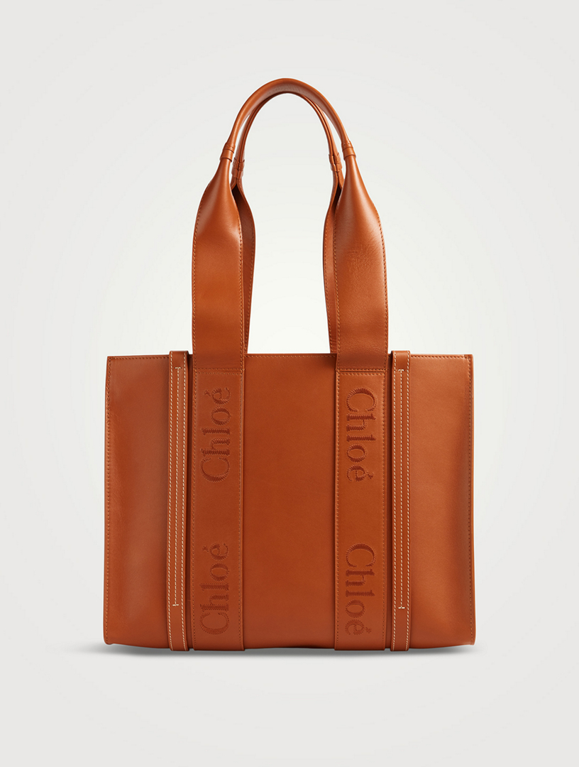 CHLOÉ Medium Woody Leather Tote Bag