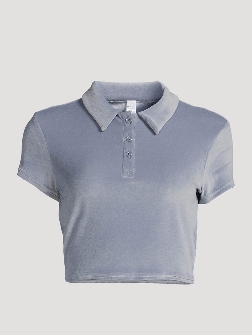 ALO YOGA Choice Velour Crop Polo