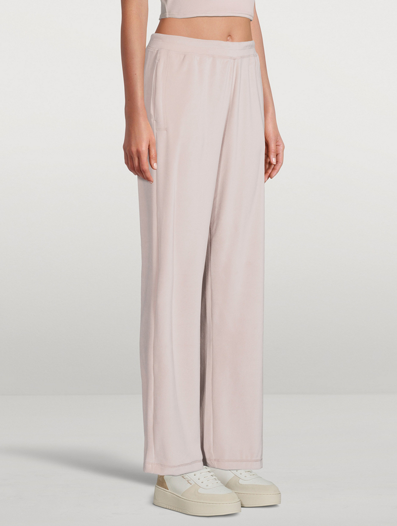 Wide-Leg Velour Joggers