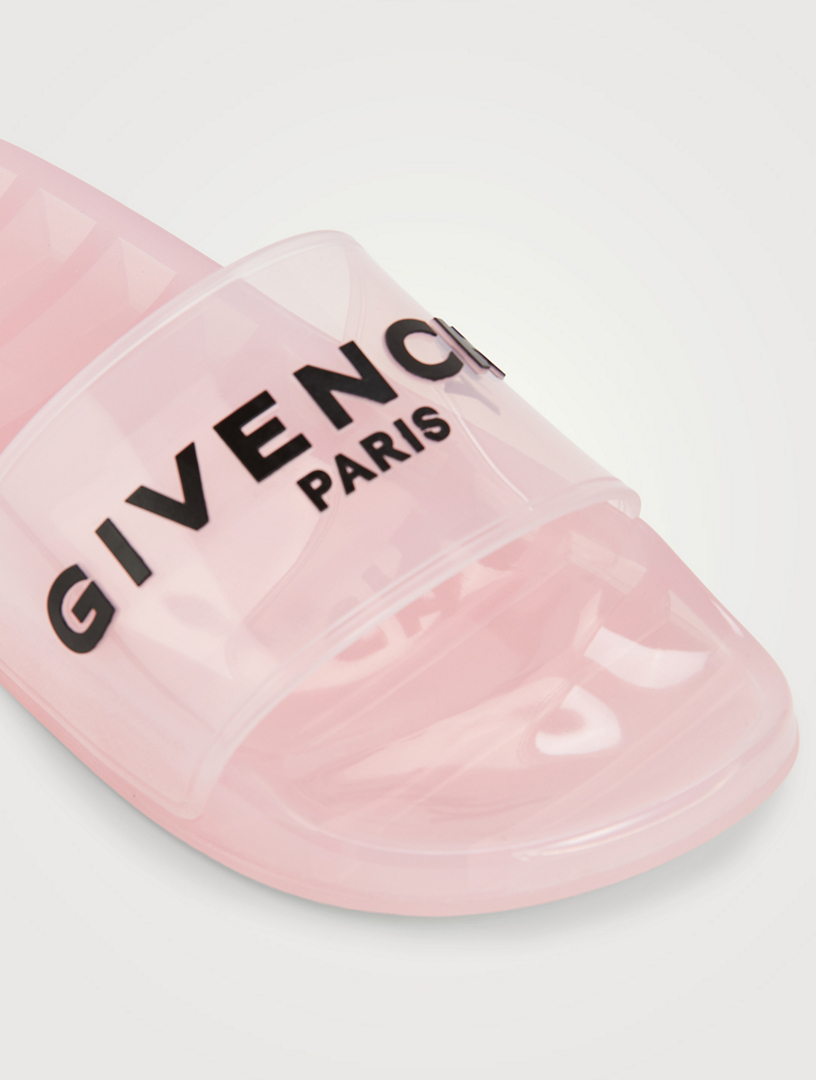 Baby pink givenchy slides hotsell