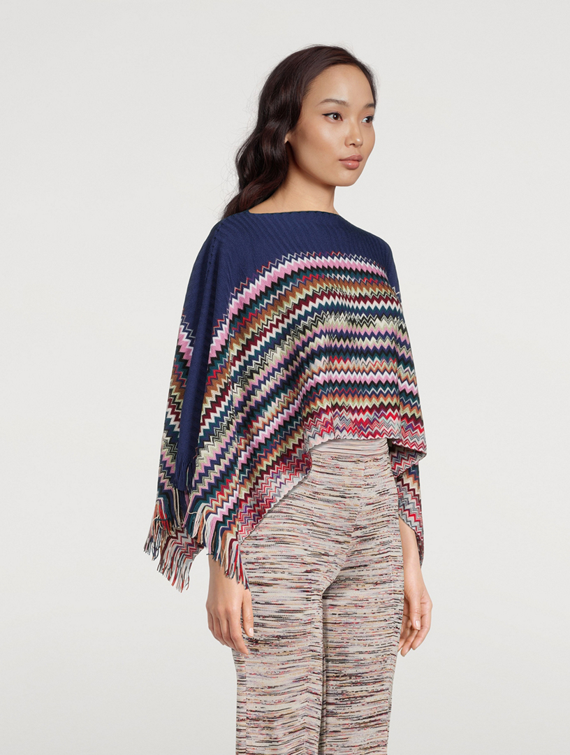 MISSONI Zig-Zag Colourblock Cropped Poncho | Holt Renfrew