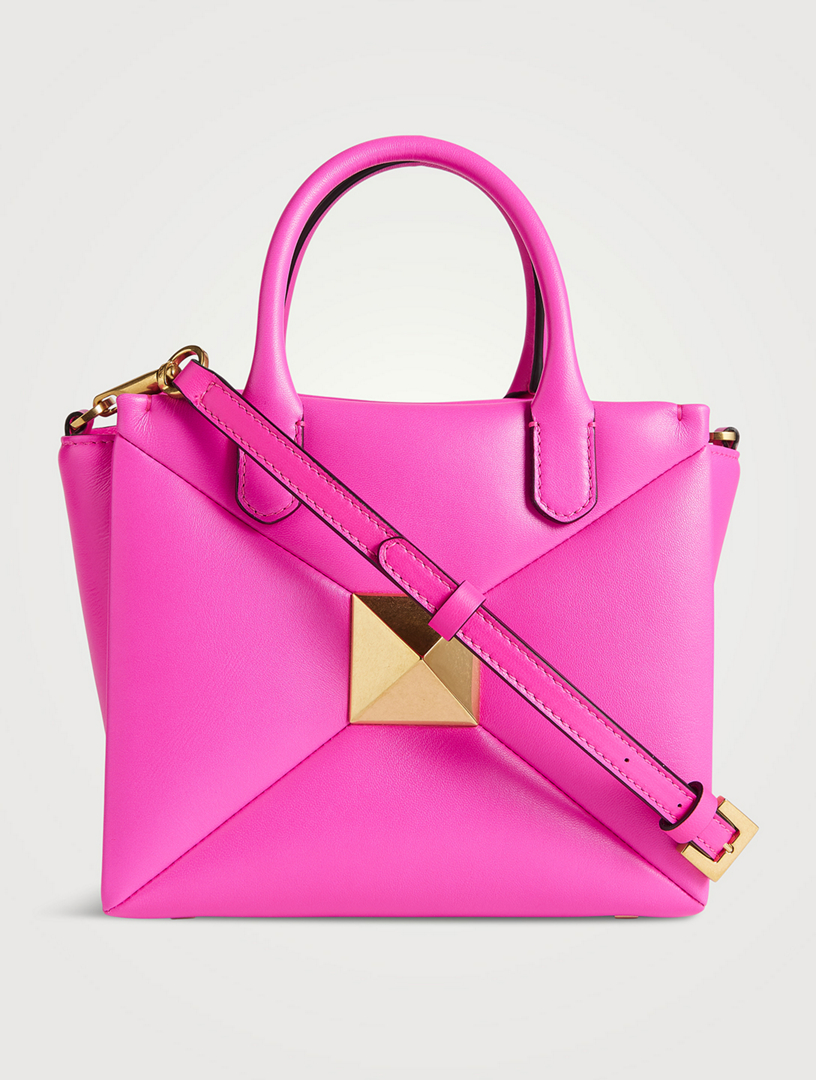 VALENTINO Garavani Lovestud Calfskin Leather Tote Bag Pink