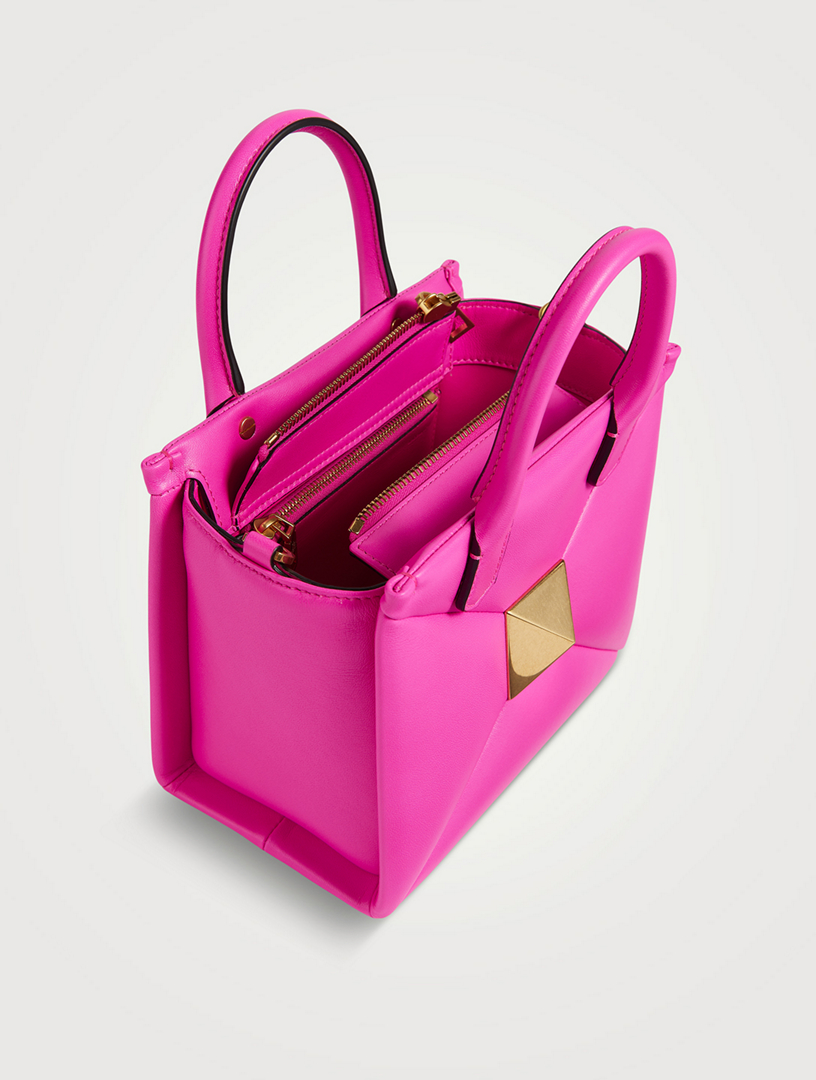VALENTINO Garavani Lovestud Calfskin Leather Tote Bag Pink