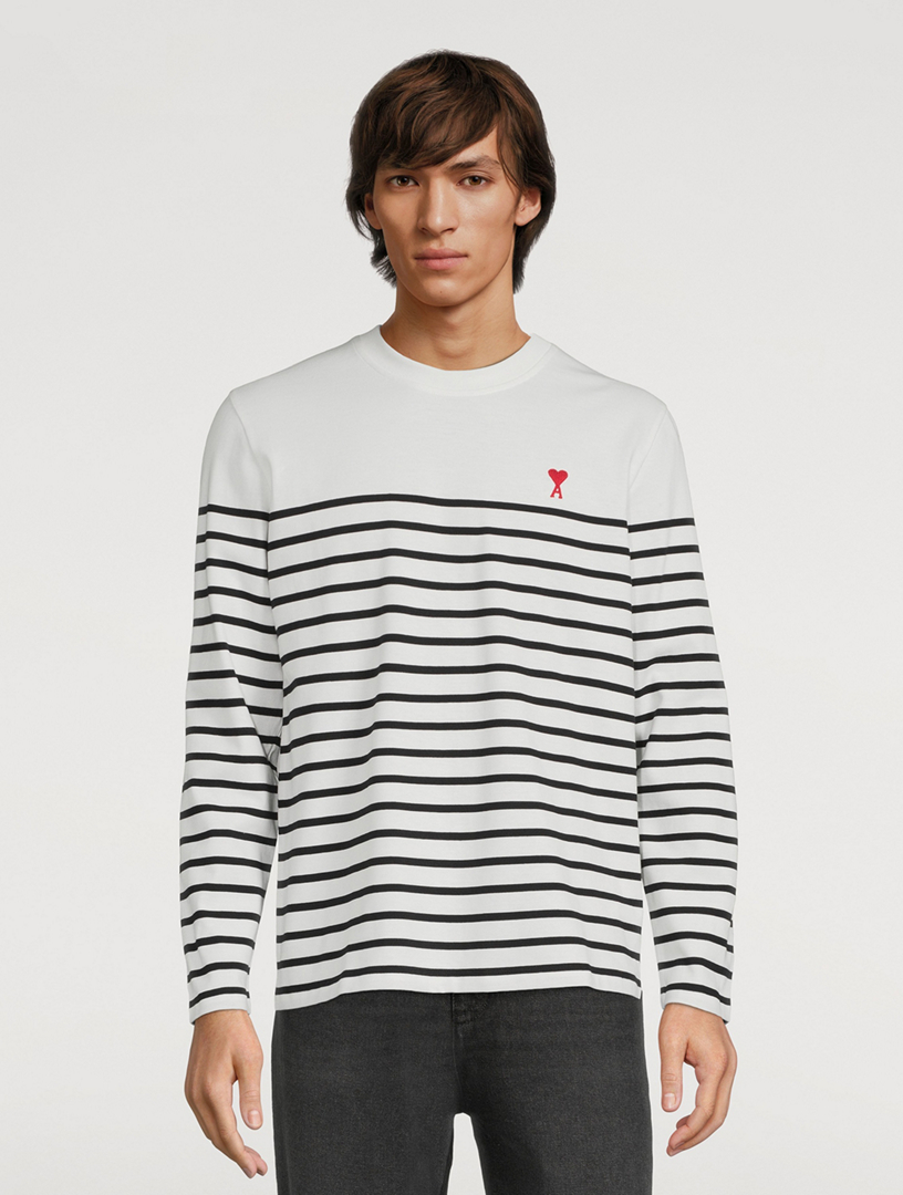 Tシャツ・カットソー AMI PARIS Long sleeve t-shirts Ami Paris Ami De Coeur Long Sleeved T-shirt White Men's