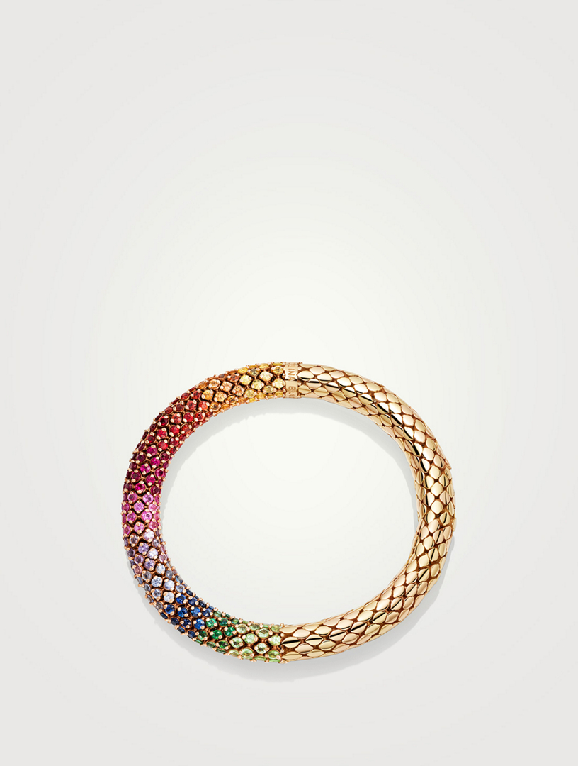 18K Gold 180 Twister Luxe Bracelet With Sapphire